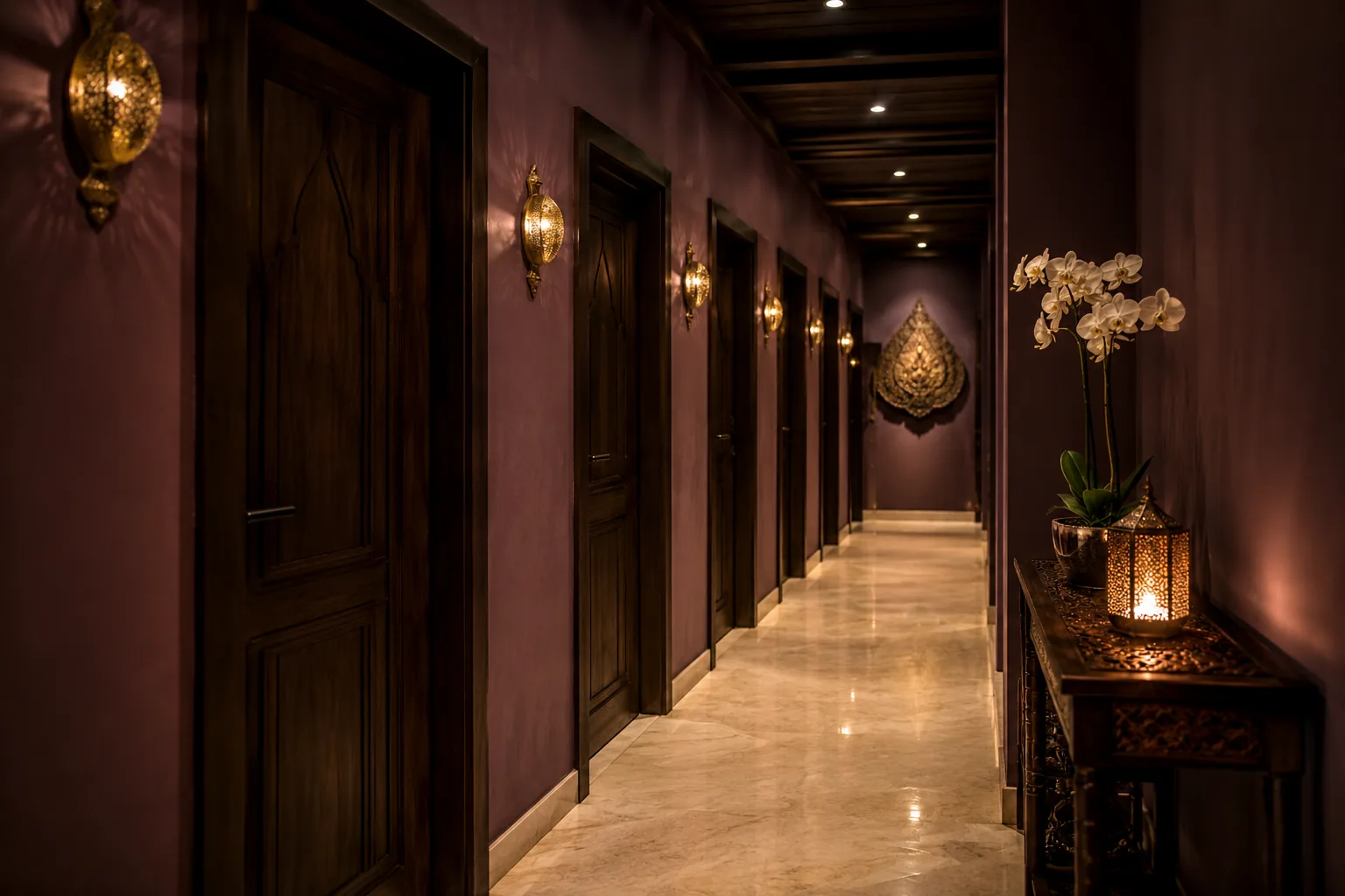 Masaj odalarının koridoru — Lila Spa, Çatalca misafirlerine hizmet veren salon
